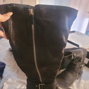 Black knee high boots